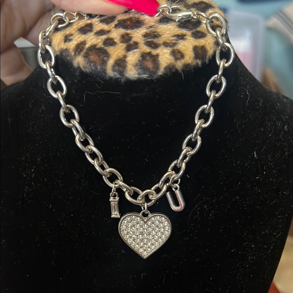 Silver Heart Pendant bracelet I ❤️ U